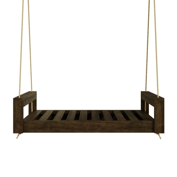 Amish Casual The Lancaster Amish Crafted Porch Swing Bed, Made in The USA from Kiln Dried Pine (Dark Walnut Stain, Twin)