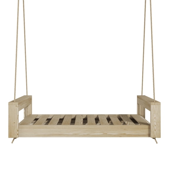 Amish Casual The Lancaster Amish Crafted Porch Daybed Swing, Made in The USA from Kiln Dried Pine (Unfinished, 5 Foot)