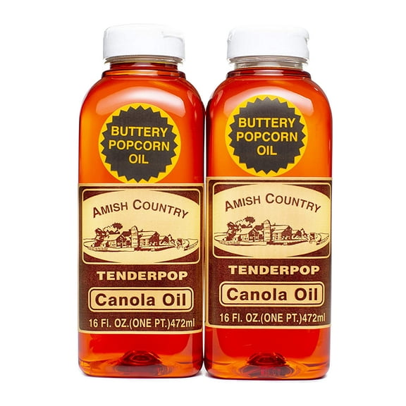 Amish Country Popcorn | 2 - 16 oz Jars | Butter Flavored Canola Oil | Old Fashioned, Non-GMO and Gluten Free (2 - 16 oz Jars)