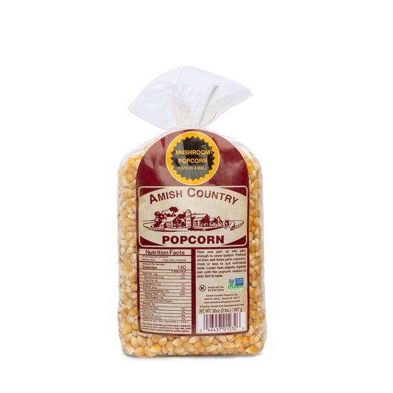 Amish Country Popcorn | 2 lb Bag | Mushroom Popcorn Kernels | Old Fashioned, Non-GMO and Gluten Free (Mushroom - 2 lb Bag)