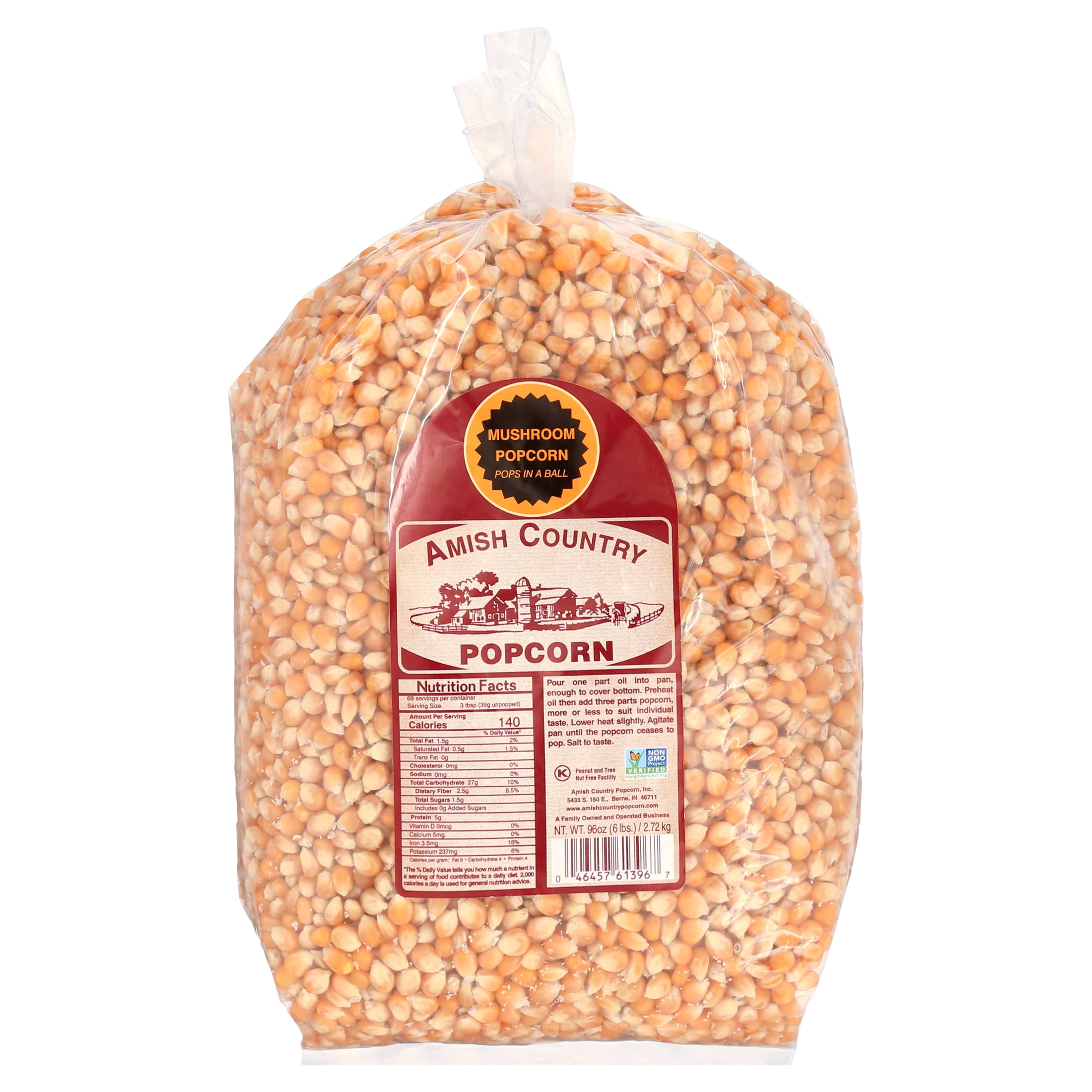 Amish Country Popcorn | 6 lb Bag | Mushroom Popcorn Kernels | Old Fashioned, Non-GMO and Gluten Free (Mushroom - 6 lb Bag)