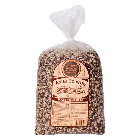 Amish Country Popcorn | 6 lb Bag | Purple Popcorn Kernels | Old Fashioned, Non-GMO and Gluten Free (Purple - 6 lb Bag)