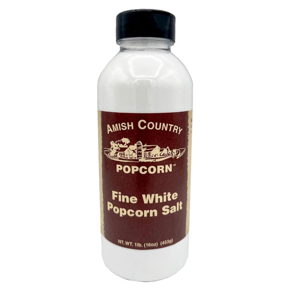 Amish Country Popcorn | AIF4Fine White Popcorn Salt - 16 oz | Old Fashioned, Non-GMO and Gluten Free
