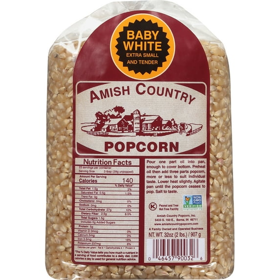 Amish Country Popcorn - Baby White, 2 Lb bag
