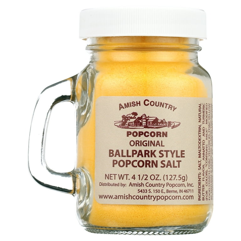 Amish Country Popcorn - 4.5 oz Jar of Ballpark ButterSalt, Flavor