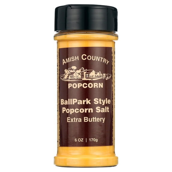 Amish Country Popcorn | Ballpark ButterSalt Popcorn Salt - 5.5 oz Bottle | Old Fashioned with Recipe Guide (6 oz Bottle)