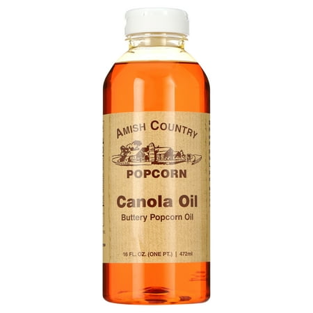 Amish Country Popcorn | Butter Flavored Canola Oil - 16 oz | Old Fashioned, Non-GMO and Gluten Free (16 oz Jar)