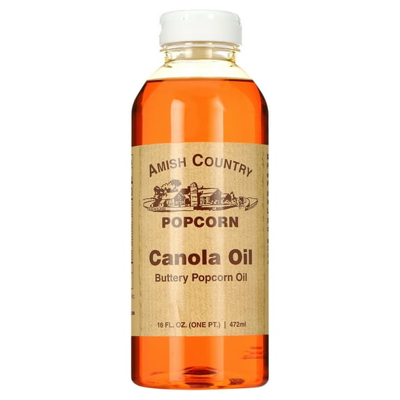 Amish Country Popcorn | Butter Flavored Canola Oil - 16 oz | Old Fashioned, Non-GMO and Gluten Free (16 oz Jar)