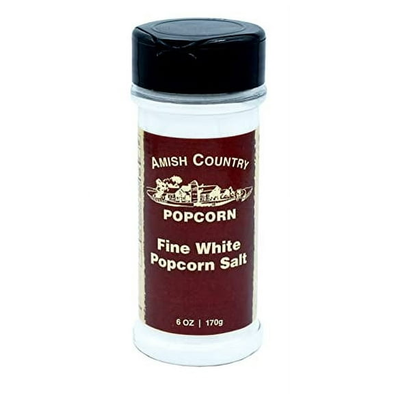Amish Country Popcorn | Fine White Popcorn Salt - 6 oz | Old Fashioned, Non-GMO and Gluten Free (6 oz Bottle)