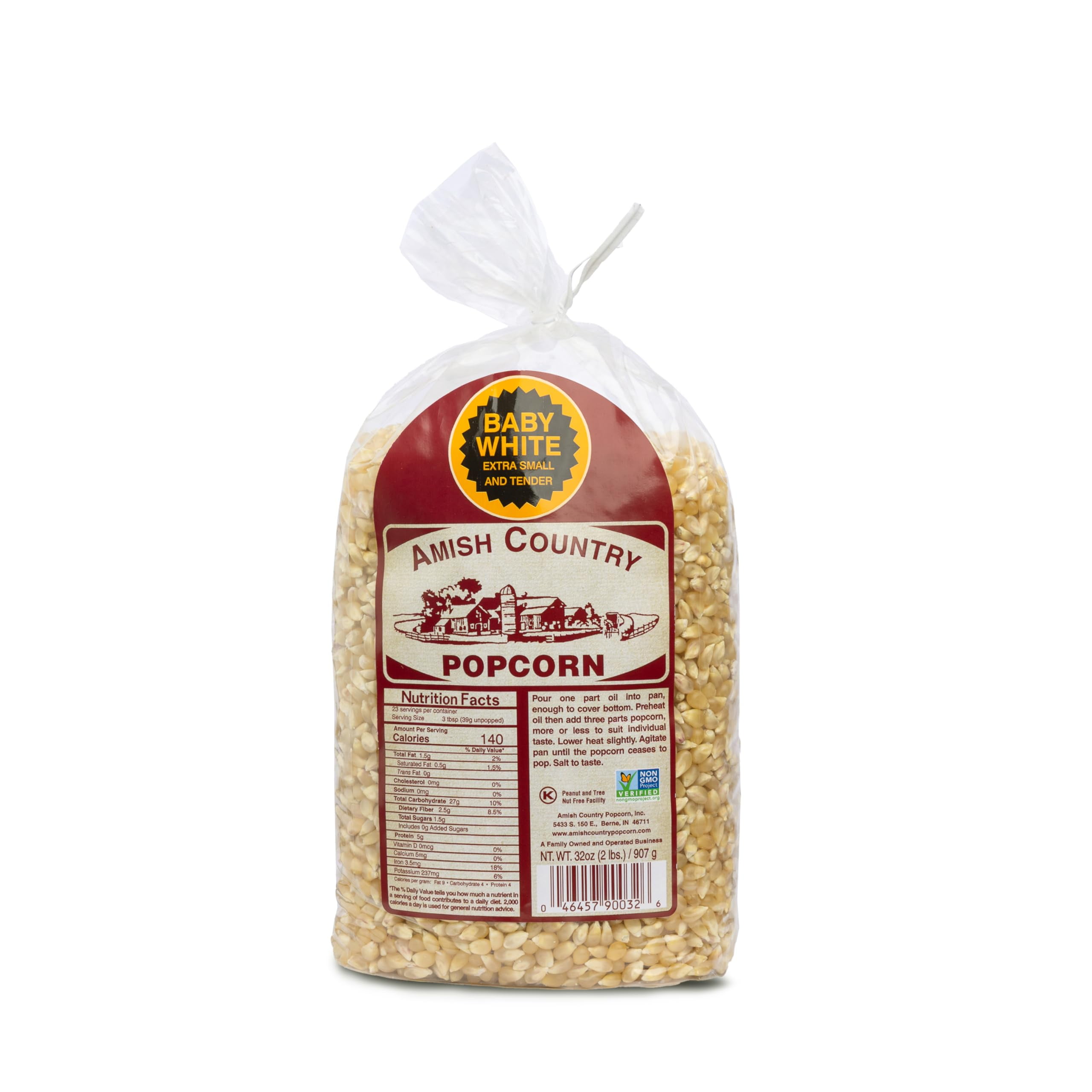 Amish Country Popcorn | MFF30 2 lb Bag | Baby White Popcorn Kernels ...
