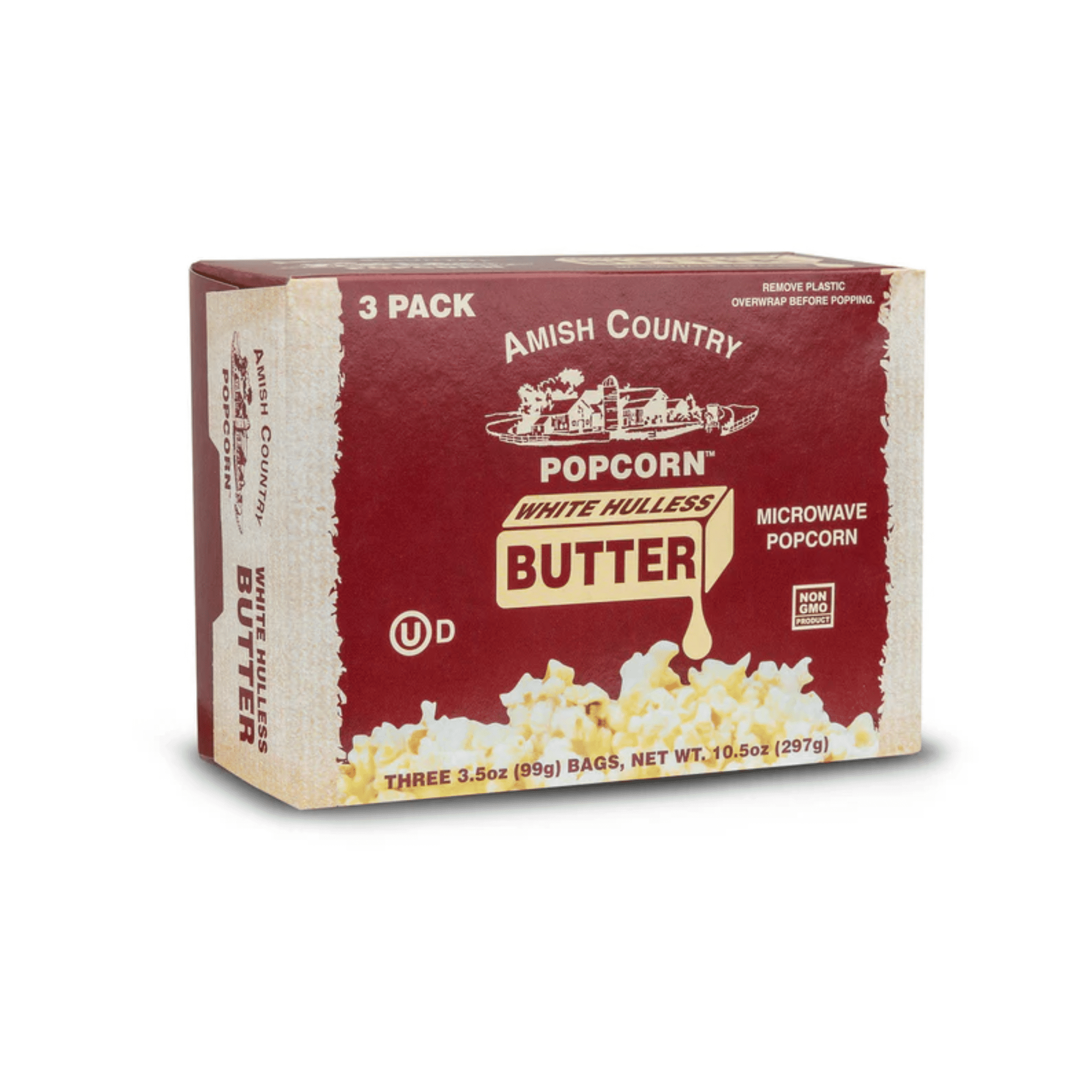 Amish Country White Hulless Butter Microwave Popcorn - 10.5 Oz. Box ...