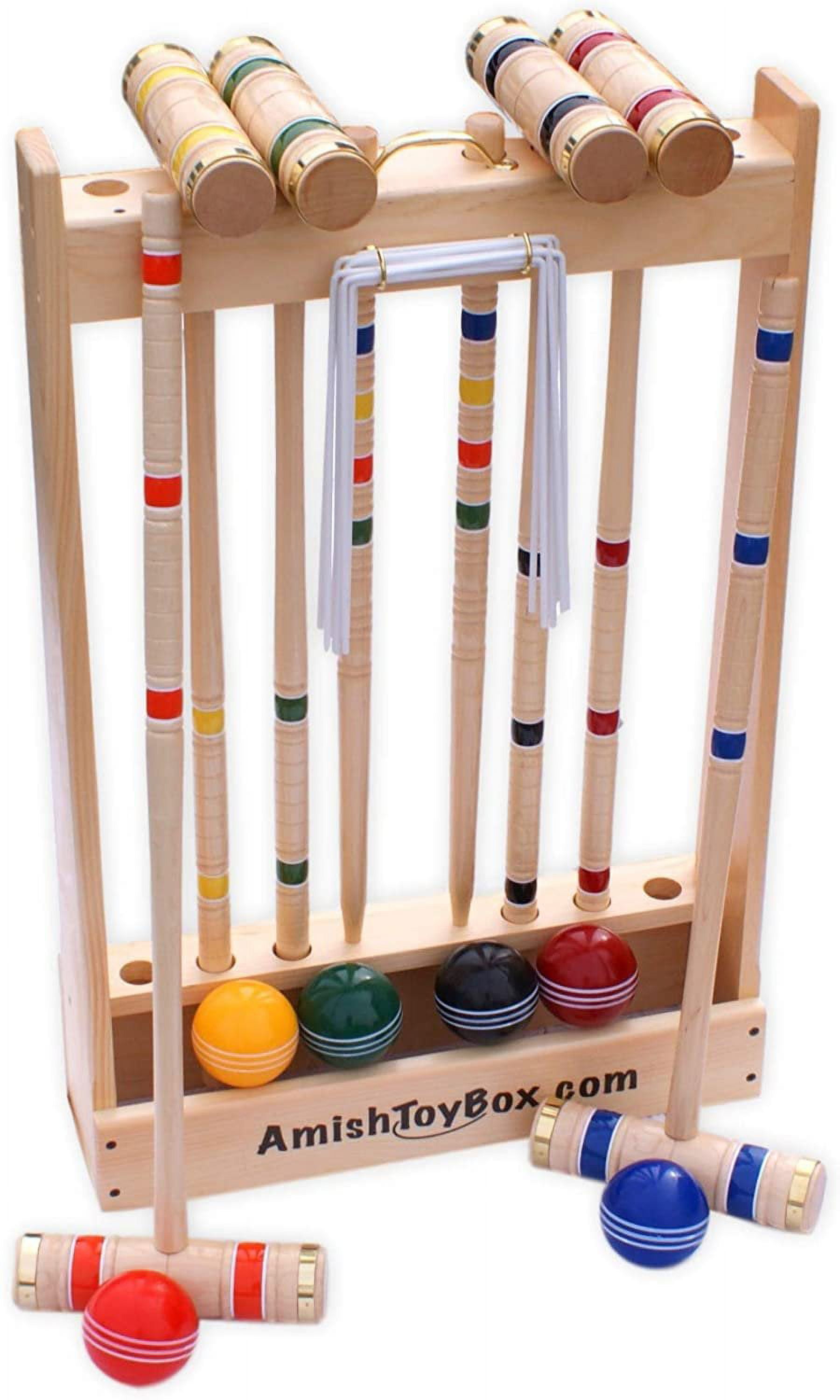 Amish-Made Deluxe Flag Croquet Golf Game Set 