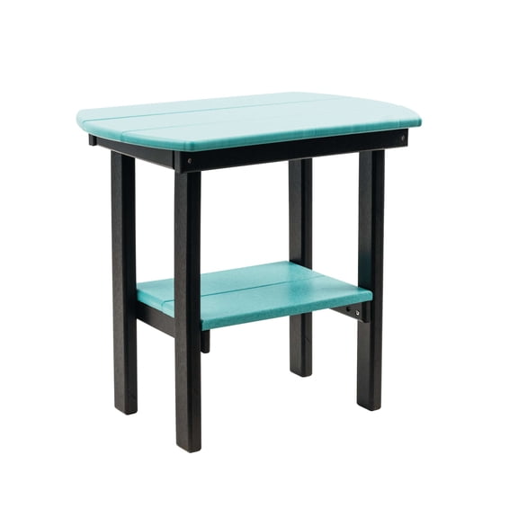 Amish Crafted Poly Oval End Table, Aruba Blue on Black