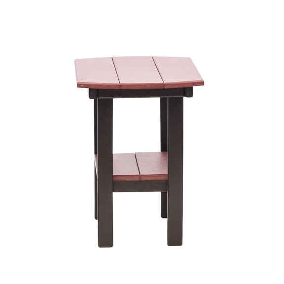 Amish Crafted Poly Oval End Table, Cherry on Black
