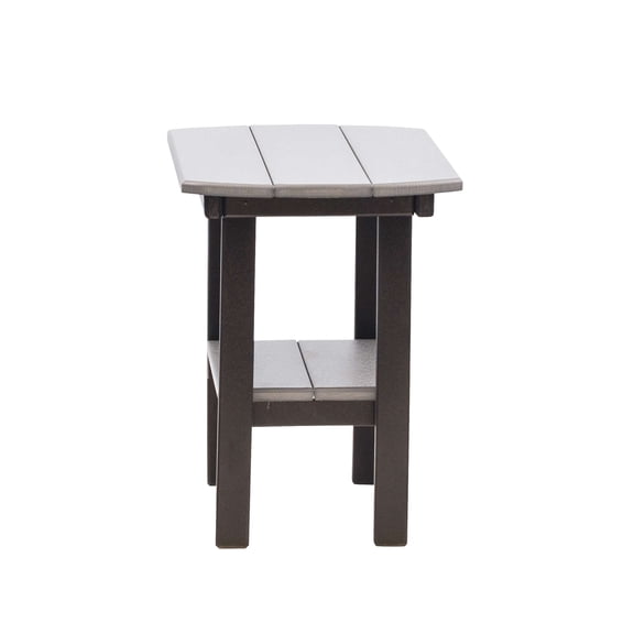 Amish Crafted Poly Oval End Table, Dark Gray on Black