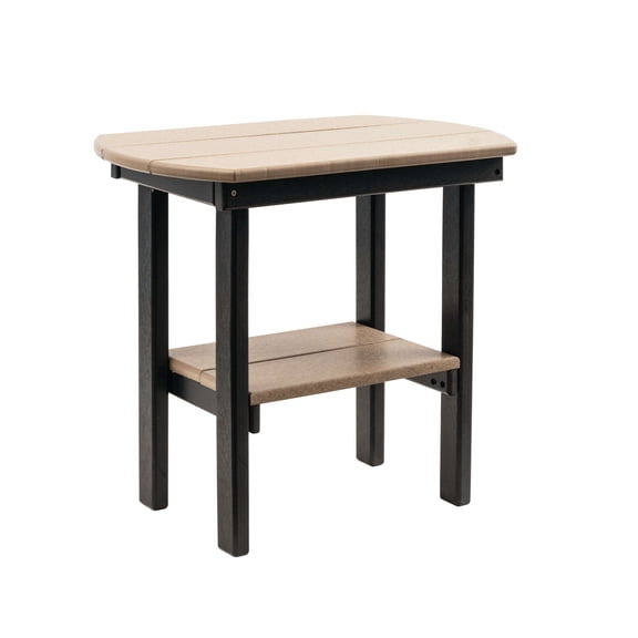 Amish Crafted Poly Oval End Table, Weatherwood on Black