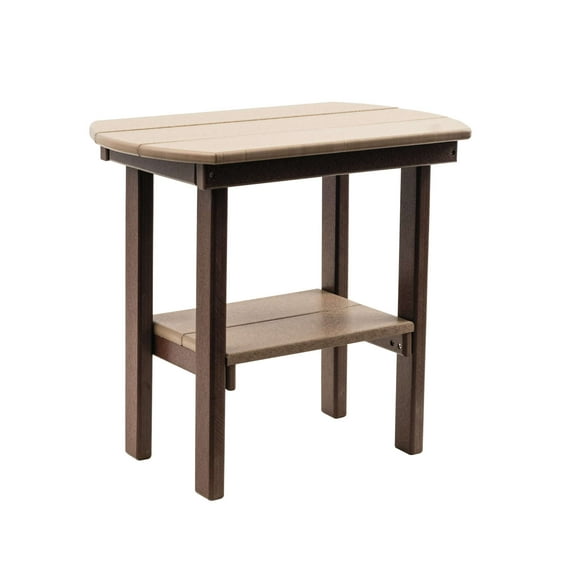 Amish Crafted Poly Oval End Table, Weatherwood on Tudor Brown