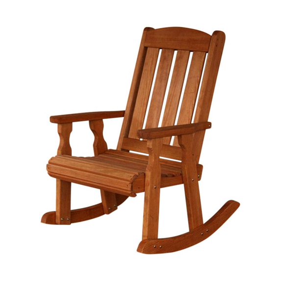 Amish Heavy Duty 600 Lb Mission Pressure Treated Rocking Chair (Cedar Stain)