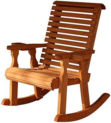 Amish Heavy Duty 600 Lb Roll Back Pressure Treated Rocking Chair with ...