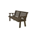 thumbnail image 1 of Amish Heavy Duty 800 Lb Roll Back Pressure Treated Garden Bench (4 Foot, Dark Walnut Stain), 1 of 10