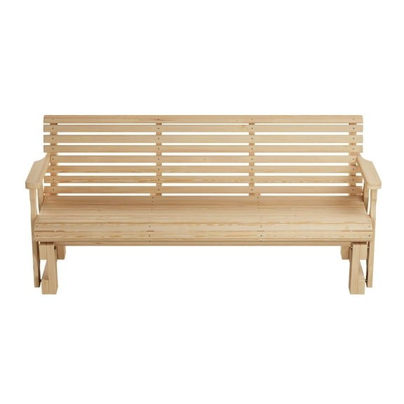 Amish Heavy Duty 800 Lb Roll Back Pressure Treated Porch Glider (6 Foot, Unfinished)