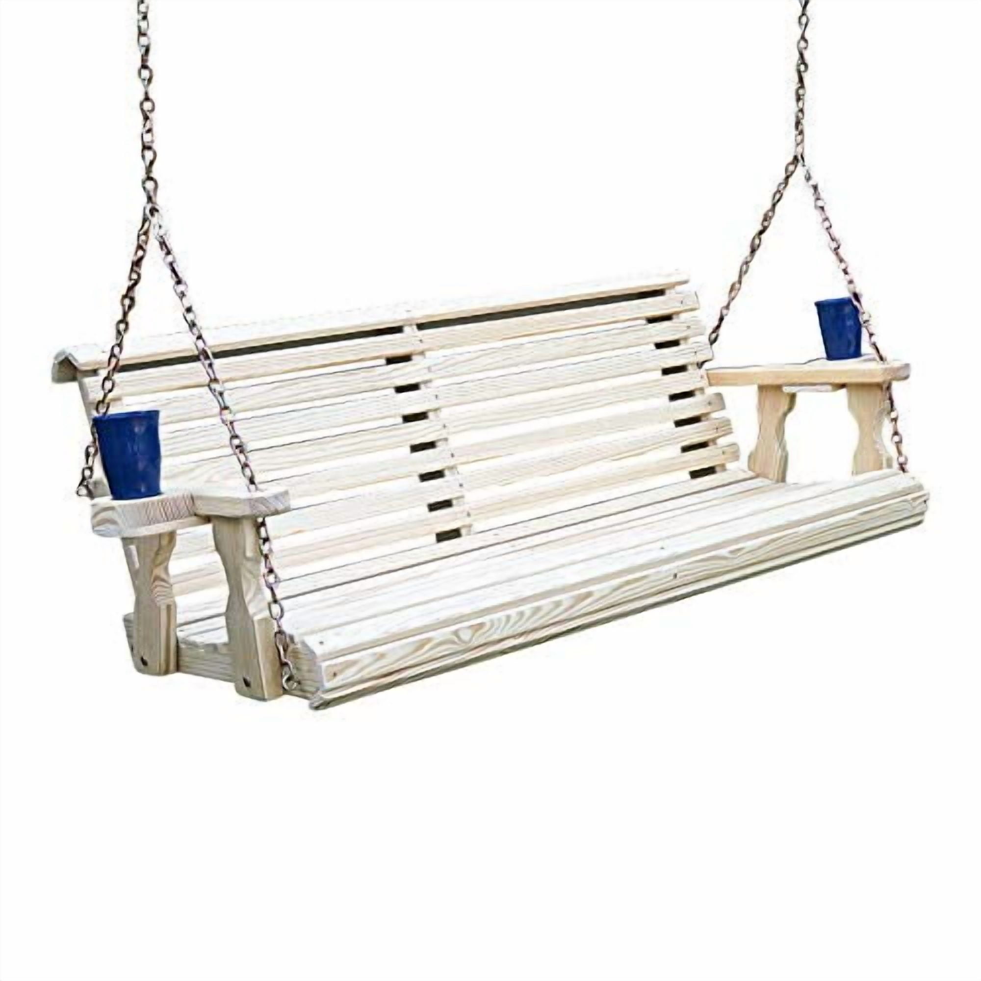 Amish Casual 5 Foot Roll Back Porch Swing with Cup Holders - Thumbnail 2
