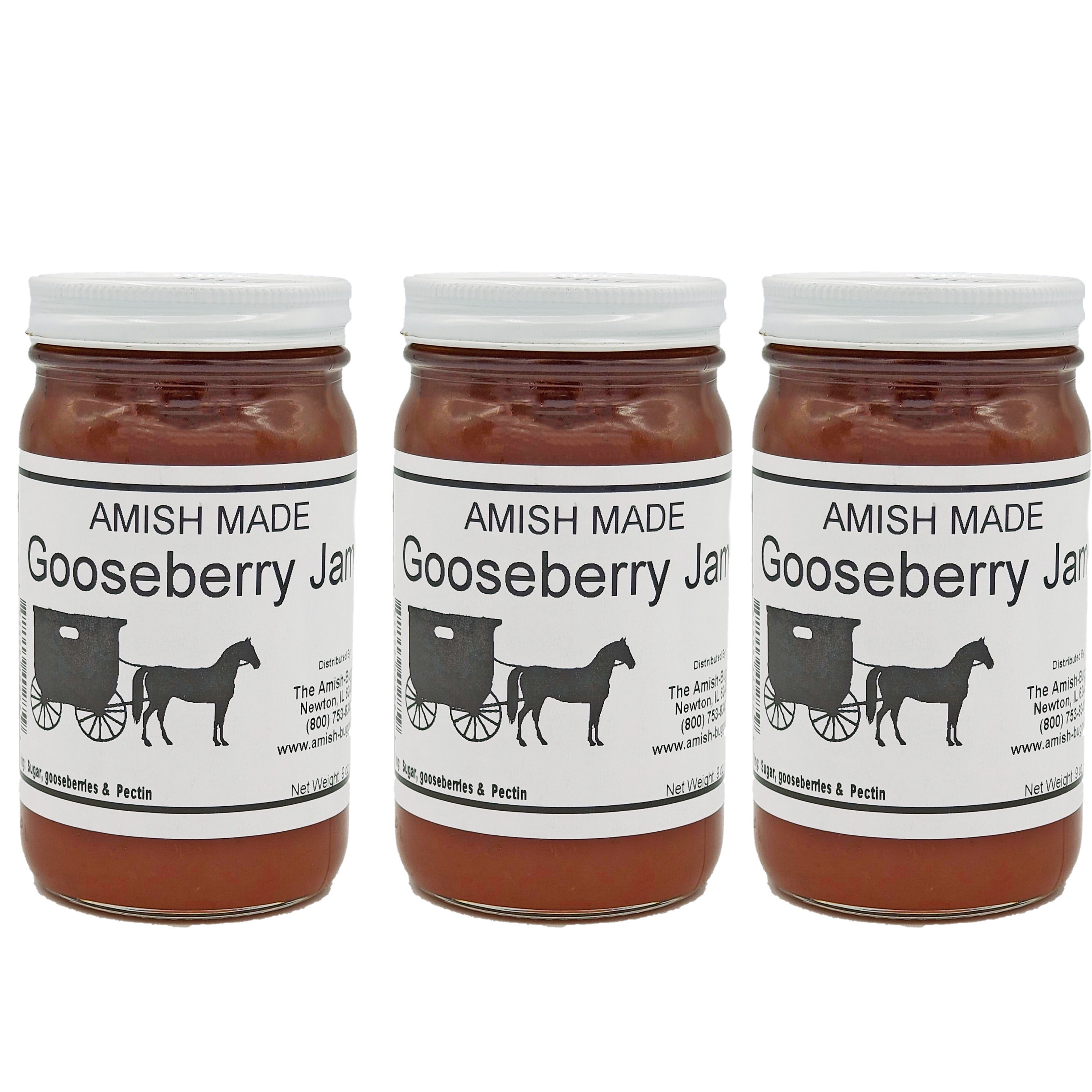 Amish Jam Gooseberry - "8 Oz. Jar - Qty 3"