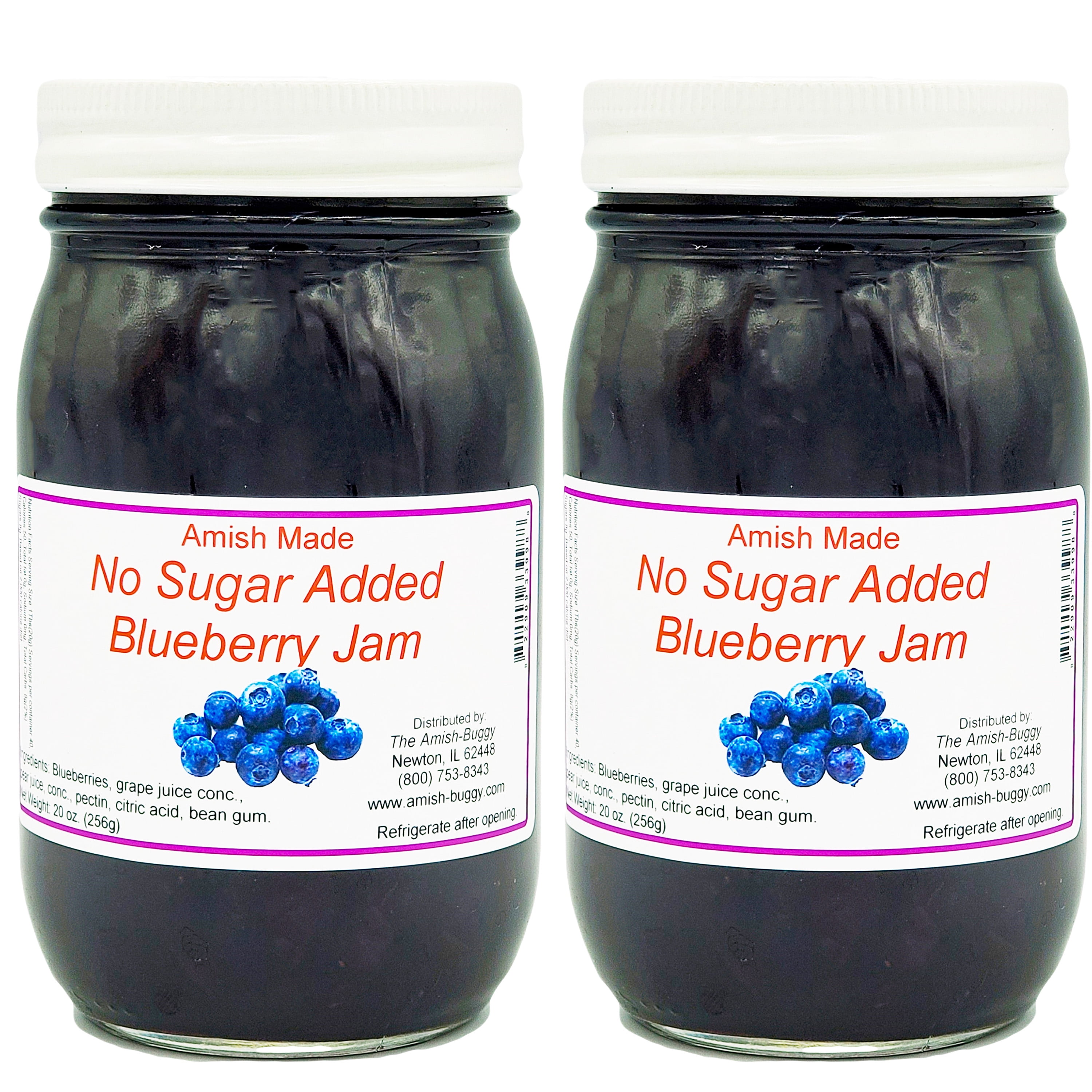 Amish Jam - No Sugar Added - 16 Oz Jar (Blueberry)