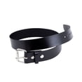 thumbnail image 1 of Amish-Made Cowhide Casual Leather Belt, Chrome Buckle and Snaps, 1/8" Thick and 2" Wide, Black, 42", 1 of 5