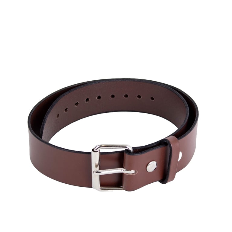 CHunky Brown Leather Belt with Silver Buckle Vintage Brown Leather Belt With Chunky Silver Tone Buckle - Etsy main image 3