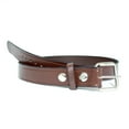 thumbnail image 1 of Amish-Made Cowhide Casual Leather Belt, Work Belt with Chrome Buckle and Snaps, 1/8" Thick and 1.25" Wide, Brown, 48", 1 of 6