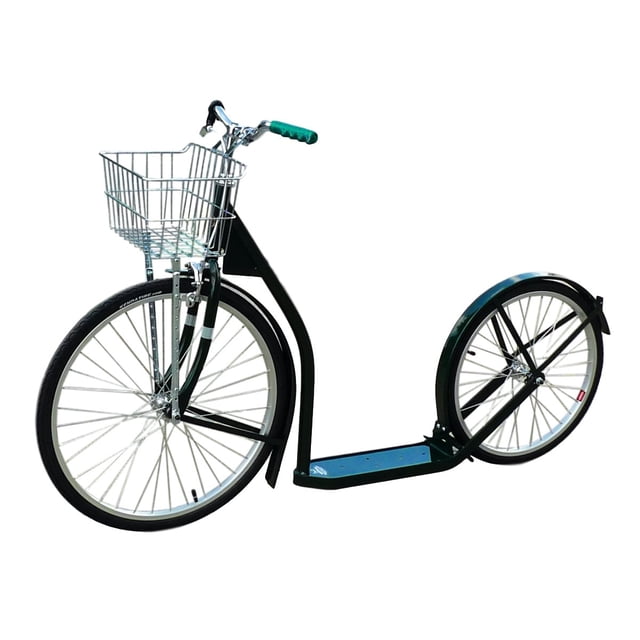 Amish-Made Deluxe Kick Scooter Bike, 24" Front Wheel 20" Rear Wheel, Adult-Size Maroon, With Kickstand