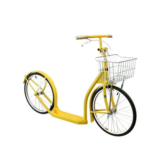 Amish-Made Deluxe Kick Scooter Bike - Model 2060 - Youth/Adult Size Kickstand Included, Yellow