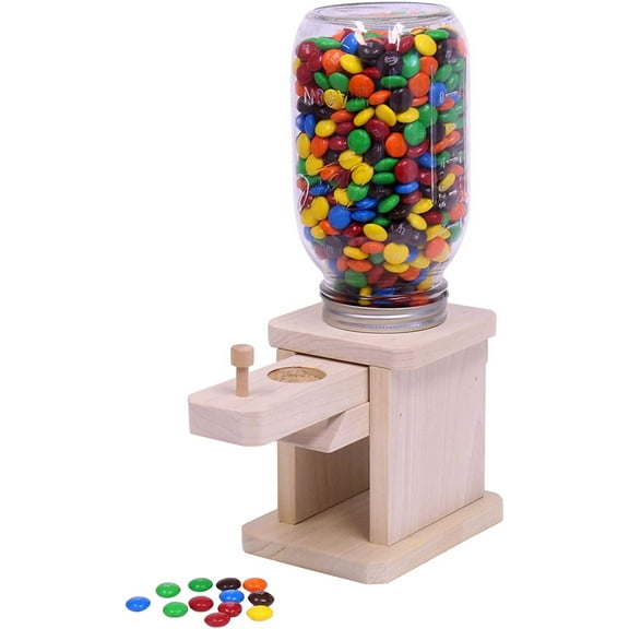Amish-Made Jar Candy Dispenser - Great for M&M's, Peanuts, or Jelly Beans