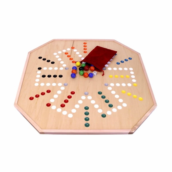 Amish-Made Large 25" Deluxe Wooden Aggravation (Wahoo) Marble Game Board,...