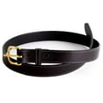 thumbnail image 1 of Amish-Made Leather Dress Belt for Business or Everyday Wear, Goldtone Buckle, 1.25 Inches Wide, Black, 50", 1 of 5