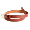 thumbnail image 1 of Amish-Made Leather Dress Belt for Business or Everyday Wear, Goldtone Buckle, 1.25 Inches Wide, Brown, 46", 1 of 6