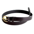 thumbnail image 1 of Amish-Made Leather Dress Belt for Business or Everyday Wear, Goldtone Buckle, 1 Inch Wide, Black, 48", 1 of 4