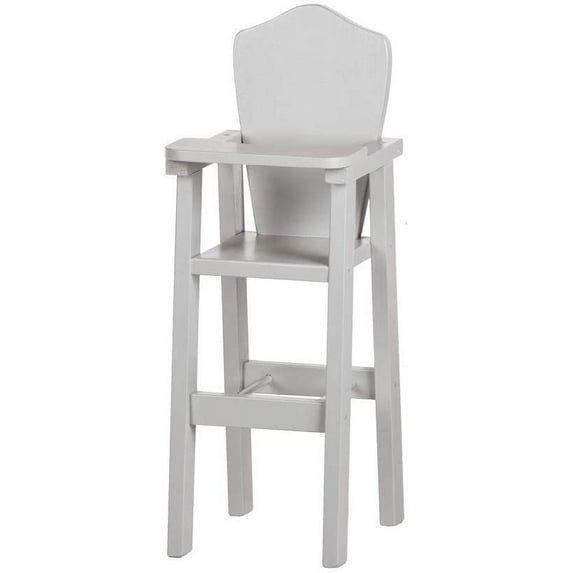 Amish-Made Rebekah's Collection Wooden Doll High Chair for 18" Dolls Gray