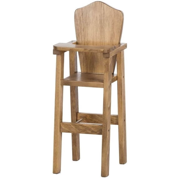 Amish-Made Wooden Doll High Chair for 18" Dolls - Harvest Stain Finish