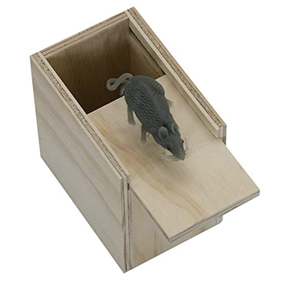 Amish-Made Wooden Surprise Mouse Prank Box Toy