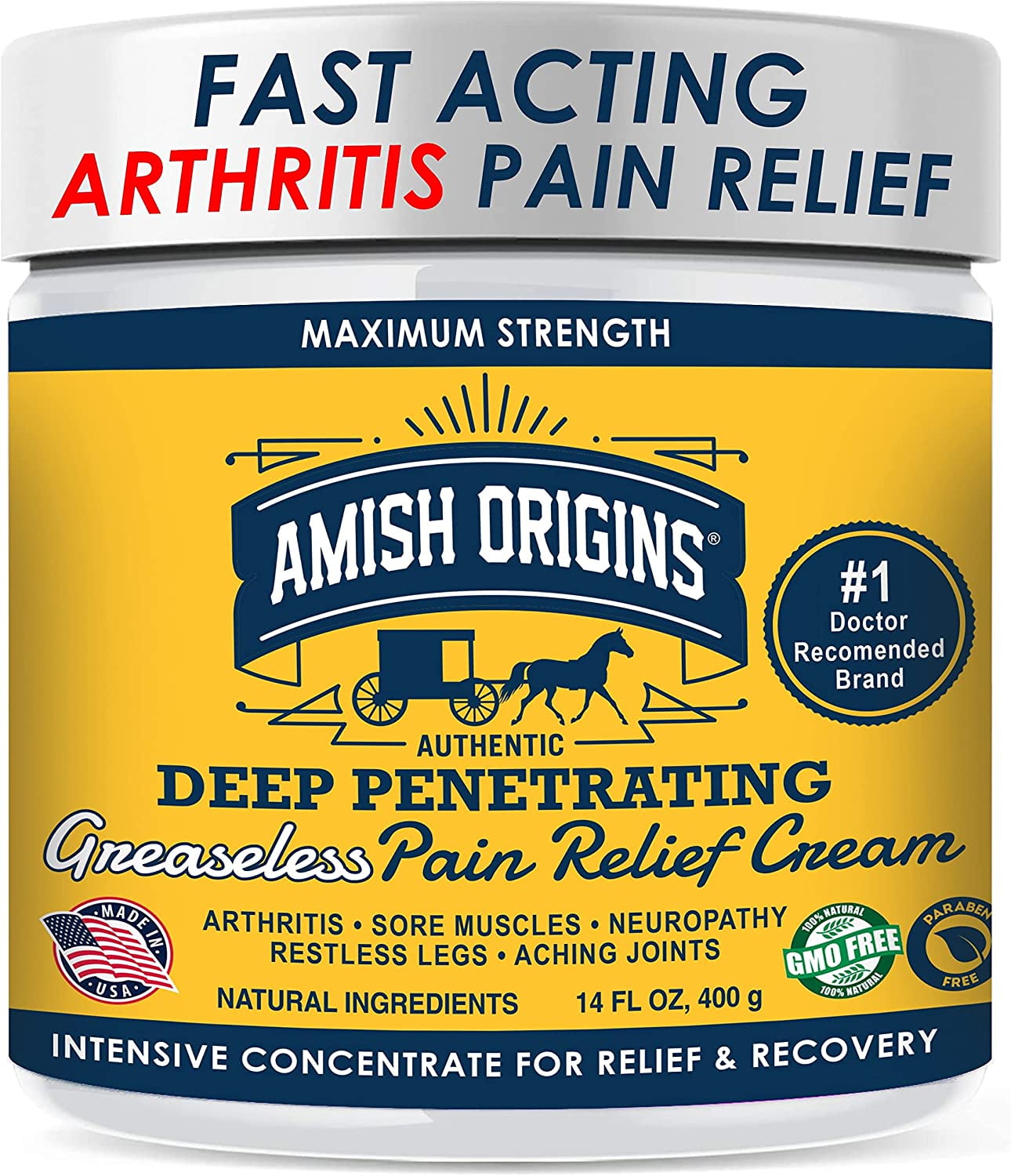 Amish Origins Deep Pain Relief Cream, 14 Fl Oz Walmart