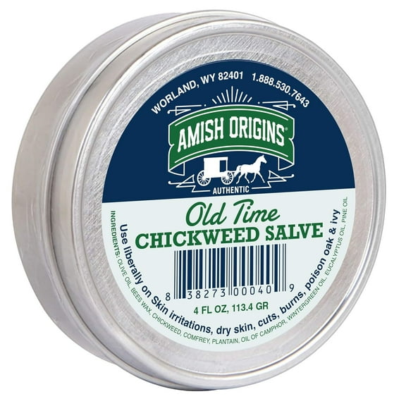 Amish Origins Old Time Chickweed Salve Tin, 4 Ounce