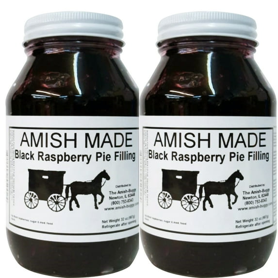 Amish Pie Filling and Topping - (Two - 32 Oz Jars) (Black Raspberry)