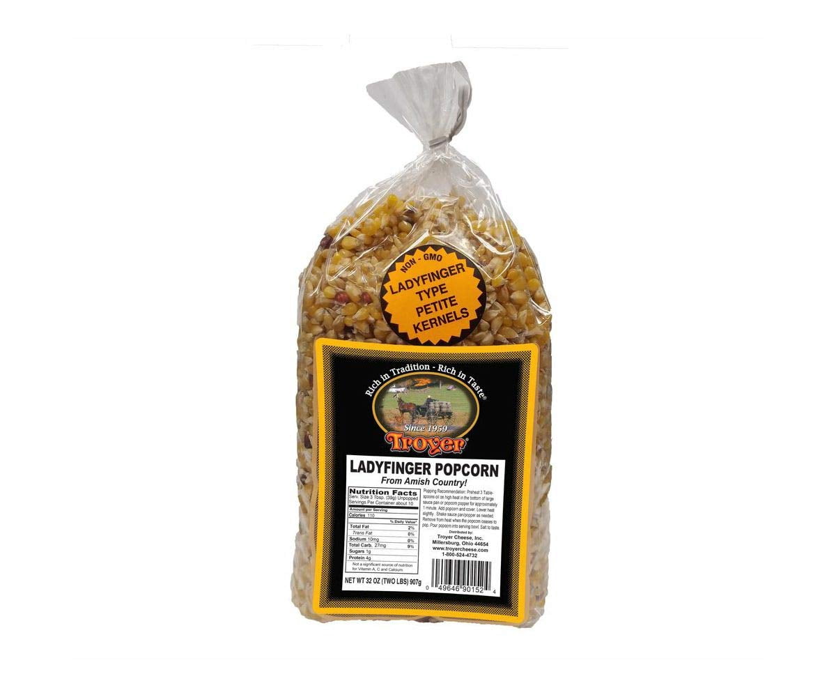Amish Popcorn Gluten Free, NON GMO, Tender Lady Finger Popcorn Farms
