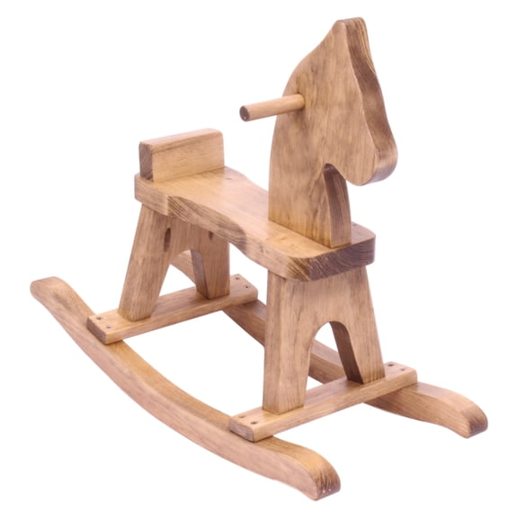 Amish-Made Wooden Rocking Horse Toddler Ride-On Toy - Harvest Stain Finish