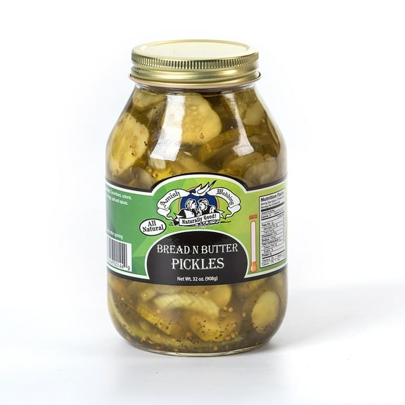 Amish Wedding Bread & Butter Pickles Ready to Eat USA Made 32 Oz Jar