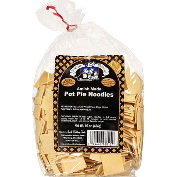 Amish Wedding Foods 1" Pot Pie Noodles, 3-Pack 16 oz. Bags