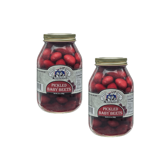 Amish Wedding Foods Pickled Baby Beets, 2-Pack 32 oz. Glass Jars