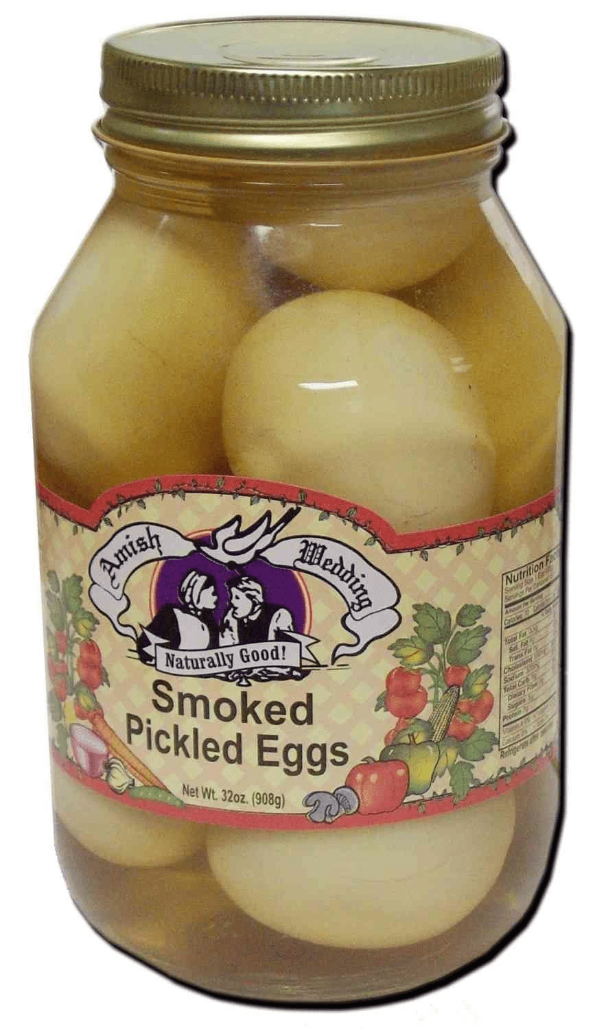 Amish Wedding Foods Smoked Pickled Eggs, Two 32 oz. Jars